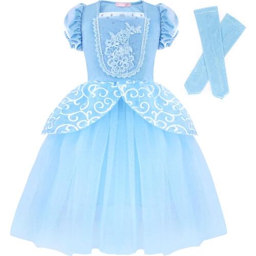 Luxury Princess Dress Costume for Girls Butterfly Cinderella Belle Birthday Dress Up Halloween Cosplay Party 2-8Years Anime Bow