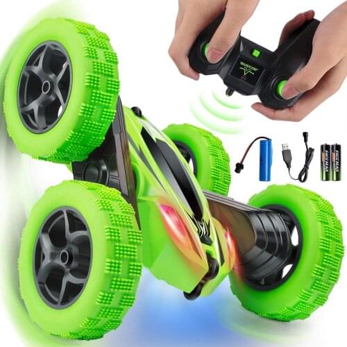 1:24 RC Double-sided Stunt Car With Cool LED 360 ° Rollover Speed Adjustment Remote Control Electric Drift Car Off-road Boy Toy