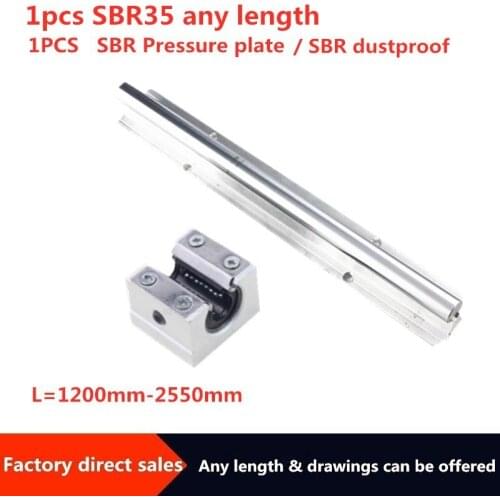 1Set SBR35 1200mm-2550mm fully supports linear slide shaft with 1PcsSBR pressure plate/dust bearing cnc parts
