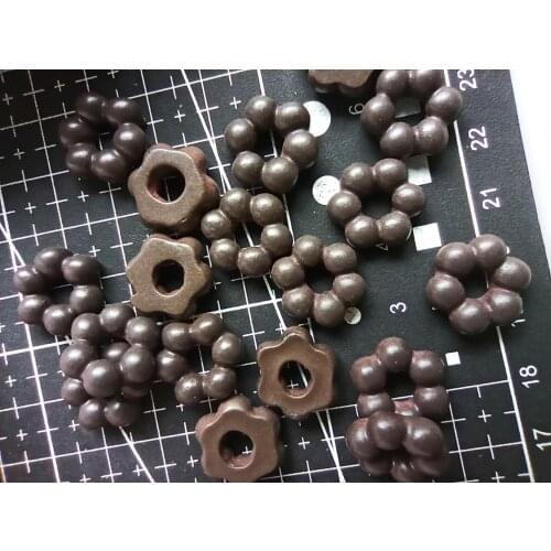 1pcs/lot resin flat back brown flower doughnut 16mm Cabochons Jewelry Fit Mobile Phone Hairpin Headwear DIY Accessories