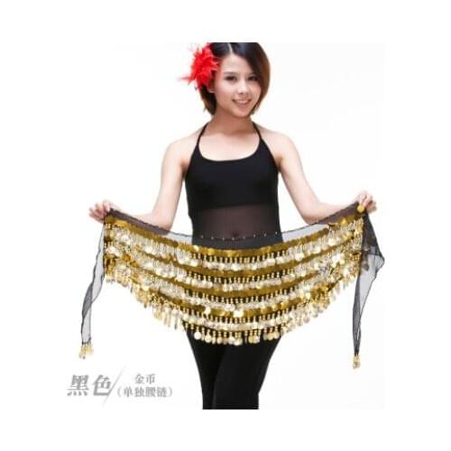 1pcs/lot woman belly dancing shinny scarf 288pcs coins 5layer dancing belt