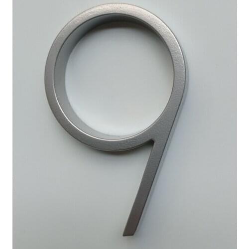 12cm Big 3D Modern House Number Door Home Address Numbers for House Number Digital Door Outdoor Sign Plates 5 Inch. #0-9 Silver