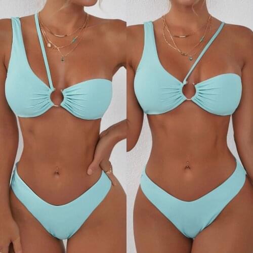 2 ways to wear Summer Womens Fashion Split Swimsuit Fashion Swimwear Beachwear Bikini opaska do makijazu Hollow circle 2021 F4