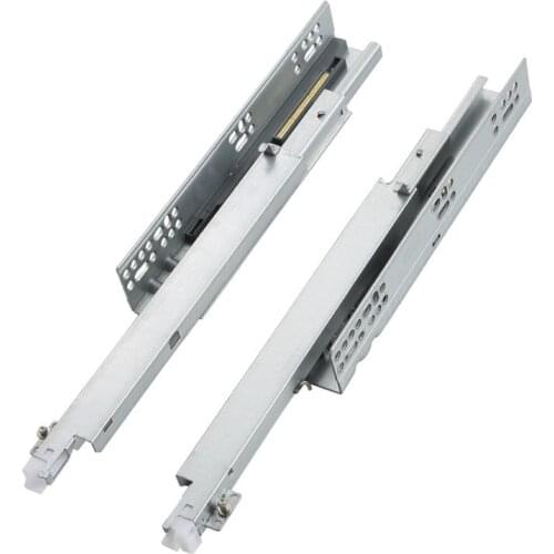 42mm Width Damping Three Section Soft Close Bottom Mount Furniture Cabinet Drawer Slide Rail Bottom Mount Drawer Slide Copper