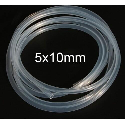 5x10mm 5meter 10mm od Transparent silica gel tube food grade silicone tube lucency silicon hose FDA tasteless capillary tubing