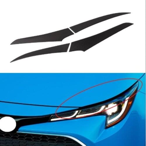 Carbon Fiber ABS Car Front Headlight Eyelid Cover Trim For Toyota Corolla 2019 2020