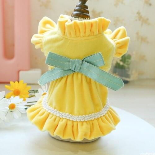 Bows Princess Sleeves Pet Clothing For Puppies Animal Chihuahua Yorkie Girl Boy Party Wedding Dog Dresses Coat Costume Autumn