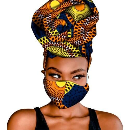 Bintarealwax African Head Scarf Print Cotton High Quality African Traditional Bazin Rich Headwear WYB415