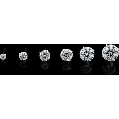 C Promotions S925 Sterling SV Rhinestone Four-claw Fashion Earrings Fashion Jewelry for Womens Fashion Gifts
