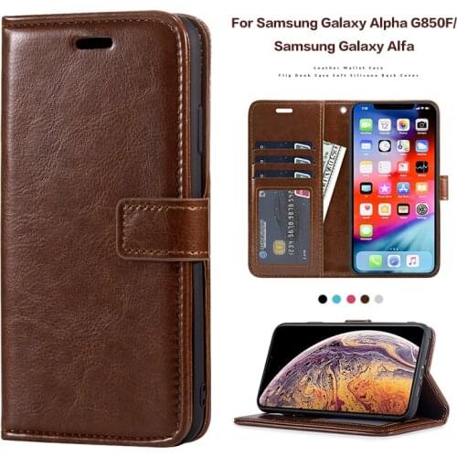 PU Leather Flip Case For Samsung Galaxy Alpha G850F Silicone Photo Frame Case Wallet Cover For Samsung Galaxy Alfa Business Case