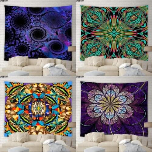 Mandala Floral Aesthetics Tapestry Butterfly Colorful Abstract Pattern Wall Hanging Bohemia Background Cloth Bedroom Home Decor