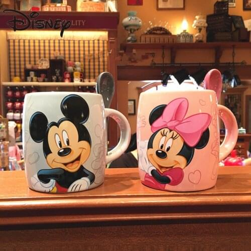 Disneyland Mickey Minnie Classic Image Couple Cup Ceramic Cup Cartoon Mug Gift Collection Cup