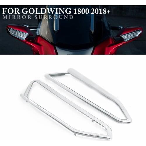 For Honda Goldwing GOLD WING 1800 GL1800 2018 2019 2020 Chrome Rear View Side Mirror Surround Turn Signal Frame Decoration Trims