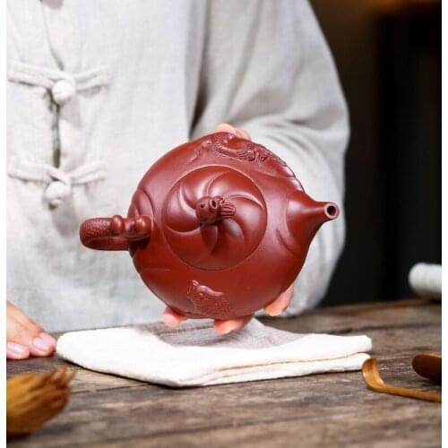 Fish and Dragon China Kettle Ceramic Teapot For Tea Puer Oolong Tea Set Handmade
