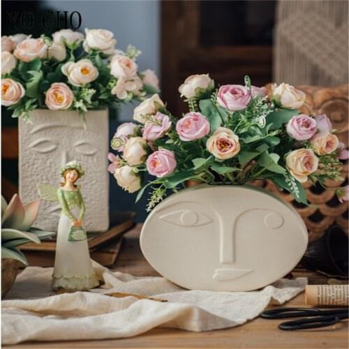 YO CHO 10 Heads Artificial Rose Flower Bouquet Flores Artificiales Wedding Home Fall Decorations Fake Flowers Fleur Artificielle