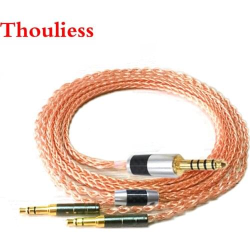 Thouliess HiFi 7N OCC Single Crystal Copper 8 Cores Headphone Upgrade Cable for Sundara Aventho Focal Elegia t1 t5p D7200 MDR-Z