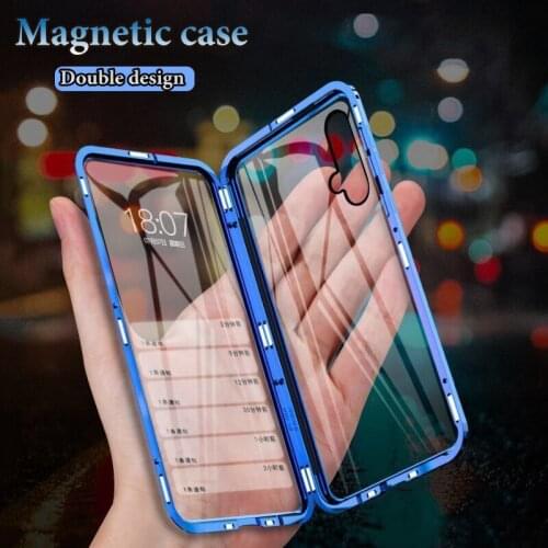Magnetic Metal Phone Case For Huawei Honor 30 Pro Plus Cases Double Glass Bumper Honor 30s 20 Lite 10i 10 9x 8X V30 View Cover