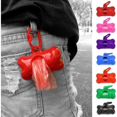Dog Garbage Bag Portable Bone Shape Waste Poop Bags Small Medium Pet Travel Outdoor Essential Walk Dogs Cleaning Supplies Toilet