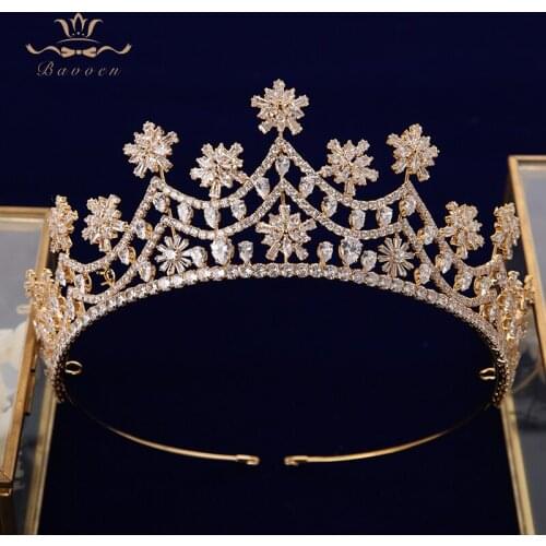 Fashion Royal Zircon Brides Tiaras Crown Crystal Bridal Hairbands Headpiece Wedding Hair Accessories