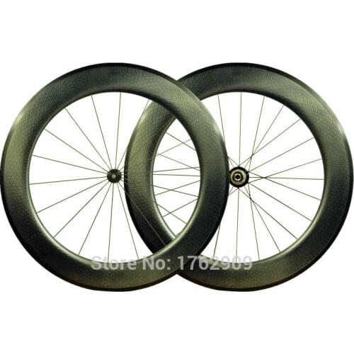 Newest 700C 80mm moonscape clincher rims Road bicycle matte UD full carbon fibre bike wheelsets dimple 25mm width Free shipping