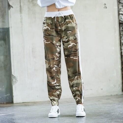 New Spring High Waist Camouflage Loose Joggers Women Harem Nine Pants Casual Plus Size Elastic Sweatpants Ladies Streetwear Q340