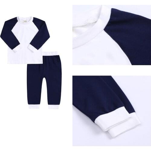 2021 New Style Tracksuit Set For Children Clothing Sets Baby Boy Girls Clothes Contrast Color Top+Pants Pajama Sports Body Suit