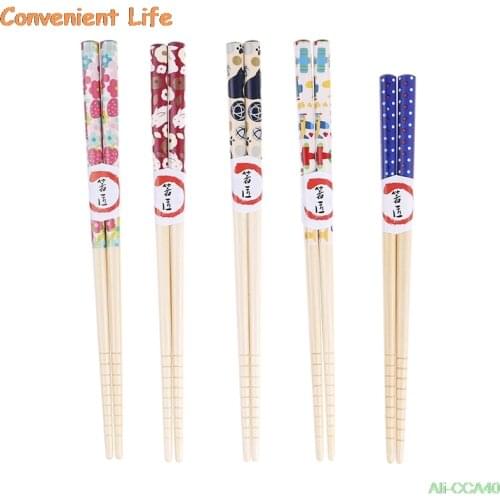 Cute Cartoon Natural Bamboo Chopsticks Joint Chopstick Kids Chopsticks Tableware Gifts For Children