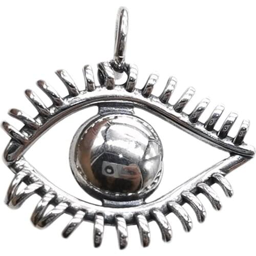 BOCAI New solid pure S925 silver jewellery retro craftsmanship fashion personalized eye accessories woman pendant