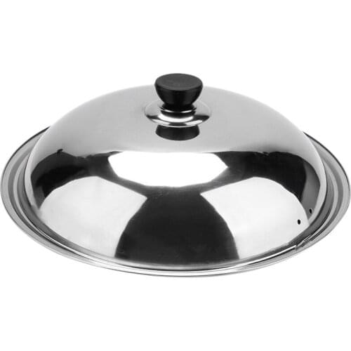 Cooking Wok Pan Lid Stainless Steel Universal Pan Cover Visible Replaced Lid Frying Wok Pot Good Quality Semicircle 34cm