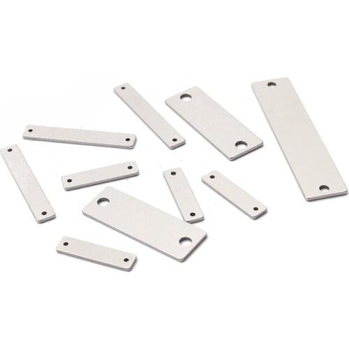1pack Rectangle Charms Connector Stainless Steel Stamping Blanks Tags For DIY Bracelet Necklace Jewelry Findings Making Label