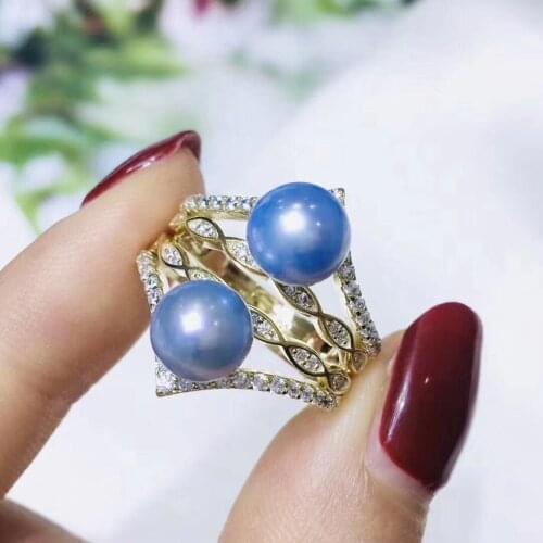 NO PEARLS Gold Plated Ring Base Mountings Findings Settings Adjustable Ring Jewelry Parts Fittings Accessories for Pearl Beads