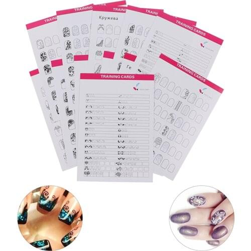 12Sheet Nail Art Training Practice Lines Drawing Painting Template Learning Book