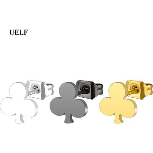 Uelf Geometric Playing Card Stud Earrings Female European Fashion Exaggerated Punk Night Club Jewelry