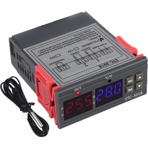 STC-3018 Digital Temperature Controller Intelligent NTC Sensor Temp Control Thermostat for Freezer Fridge Hatching