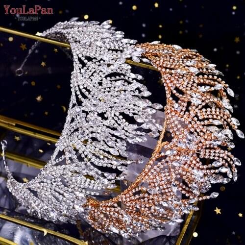 YouLaPan HP374 Handmade Bride Headband Accessories Wedding Crown Tiara Crystal Jewelry Set Rhinestone Bridal Hair Accessories