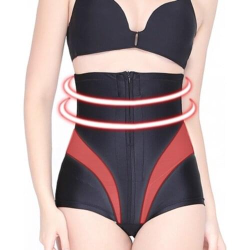 Womens Thin High-Waist Body Shapers Solid Color Breasted Zipper Pants Postpartum Buttocks Body Shaping Panties
