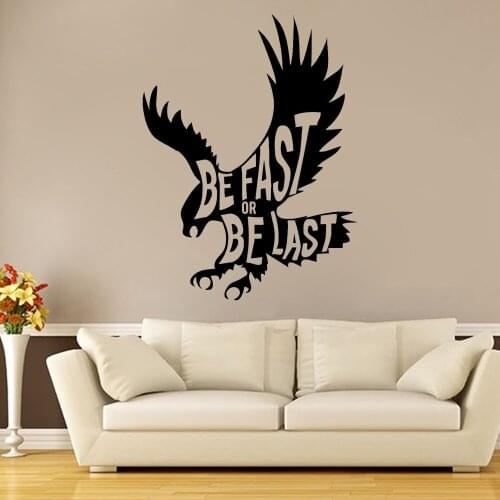 Animal eagle Vinyl Decals Quote Motivation Inspiration Eagle Bird Wall Stickers Family Living Room Decoration Wallpaper Z419