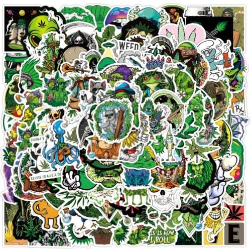 10/50/108PCS Funny Characters Leaves Weed Smoking Graffiti Stickers Laptop Guitar Bike Car Waterproof Cool Sticker Decal Kid Toy