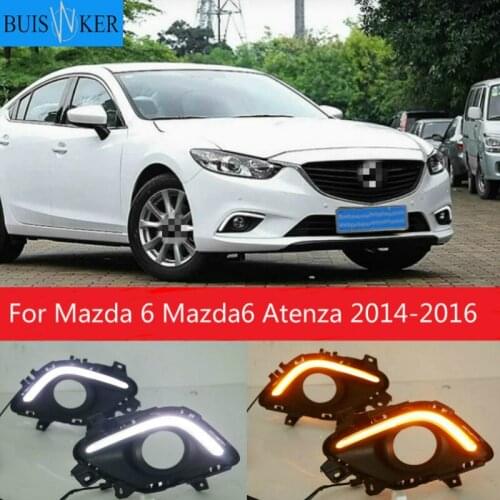 2 Pcs DRL For Mazda 6 Mazda6 Atenza 2014-2016 LED DRL Daytime Running Lights Daylight Fog light cover
