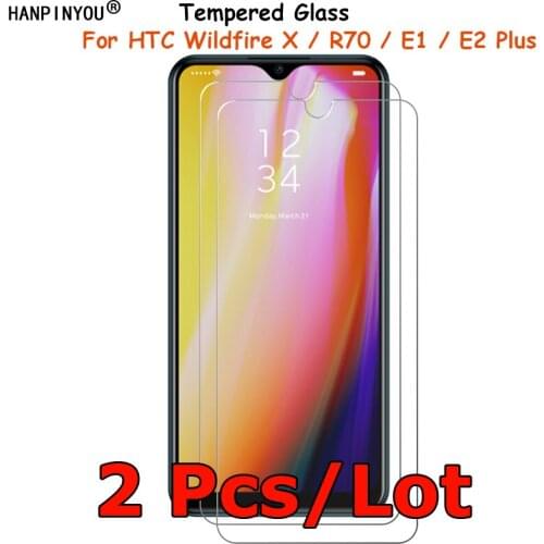 2 Pcs/Lot For HTC Wildfire X / R70 / E1 / E2 Plus Tempered Glass Screen Protector Ultra Thin Explosion-proof Protective Film