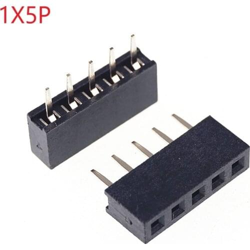 20pcs 1x5 P 5 Pin 2.0 mm PCB Female Header Pin Headers Single row Straight Through Hole Insulator height 4.30mm Rohs Reach