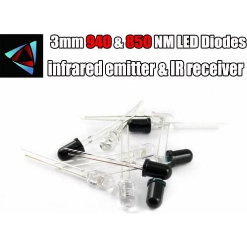 20PCS 3MM 940nm 850NM LEDs Infrared Emitter And IR Receiver Diodes EACH 10PCS