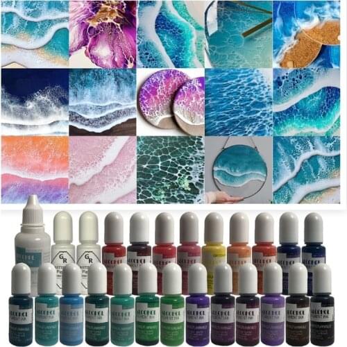 25 Colors Epoxy Pigment Liquid Colorant Dye Ink Diffusion UV Resin DIY Crafts Jewelry Making Accessory Resin Jewelry Making Tool