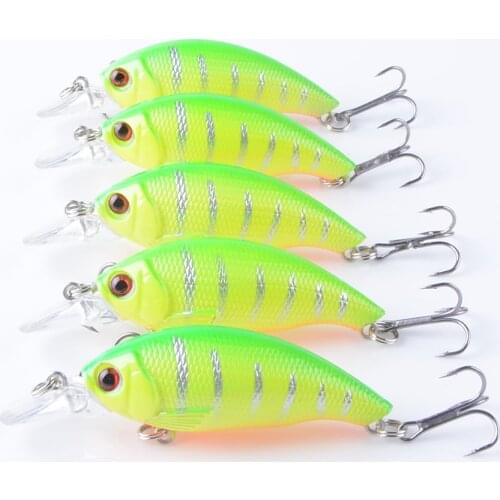 5pcs 7.5cm 9g Minnow Fishing Lure Wobbler with 6# Hooks Floating Hard Bait Fishing Tackle Pesca Carp Crankbait 3D Eyes