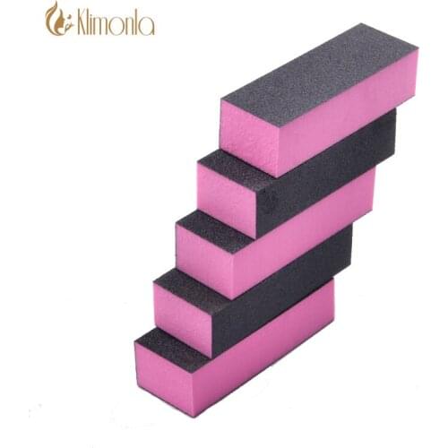 5Pcs/Lot High Quality Nail Buffer File Block Pink Black Sponge Sandpaper Emery Block Polishing Grinding Manicure Pedicure Tools