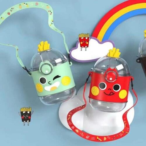 50% Dropshipping!!Childrens water cup lock design leak-proof portable straw student baby plastic drinking cup