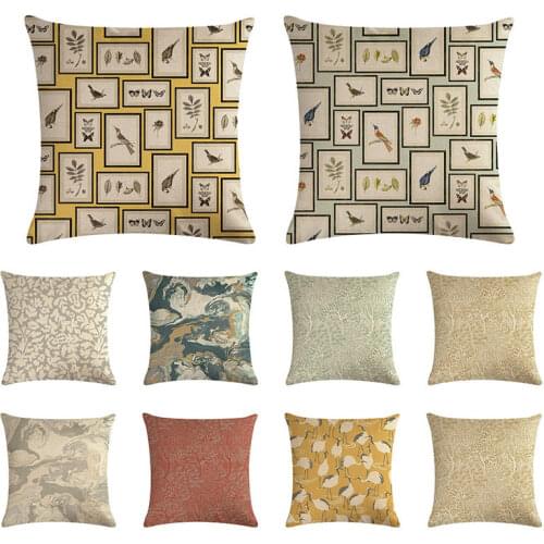 Red Crowned Crane bird cushion cover irregular pattern pillow cover linen car office bed home decoration pillow case 45x45cm