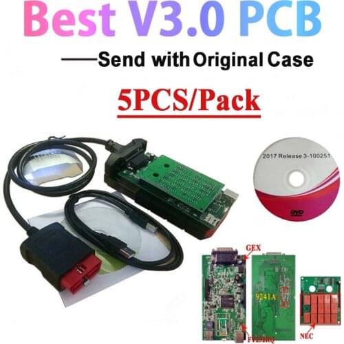 DHL 5PCS/lot Best V3.0 PCB 9241 Chip VD DS150E CDP Bluetooth 2017R3 keygen for delphis obd2 scanner cars trucks diagnstic tool