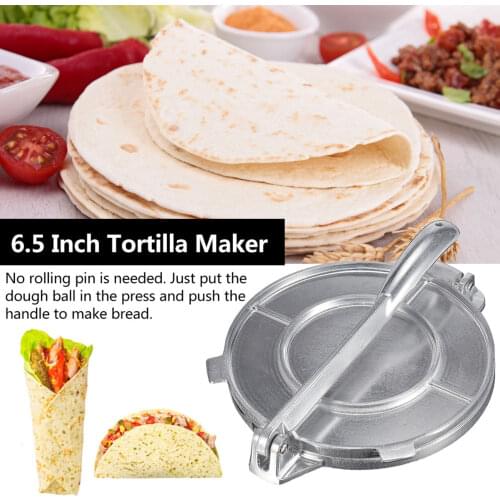6.5 Inch Tortilla Maker Press Pan Heavy Restaurant Commercial Aluminium Tortilla Pie Maker Press Tool For Outdoor Picnic