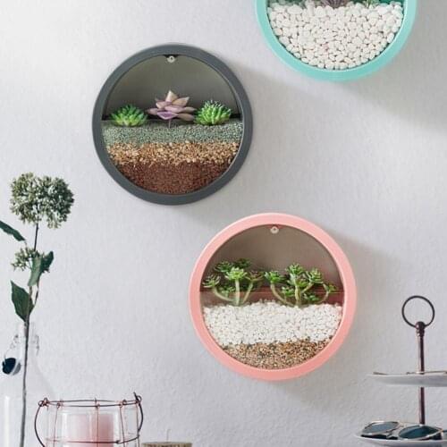 Wall Hanging Flowerpot Set Artificial Flowers Hanging Flowerpot Interior Round Wall Hanging Plant Pot Flowerpot Patio Decoration